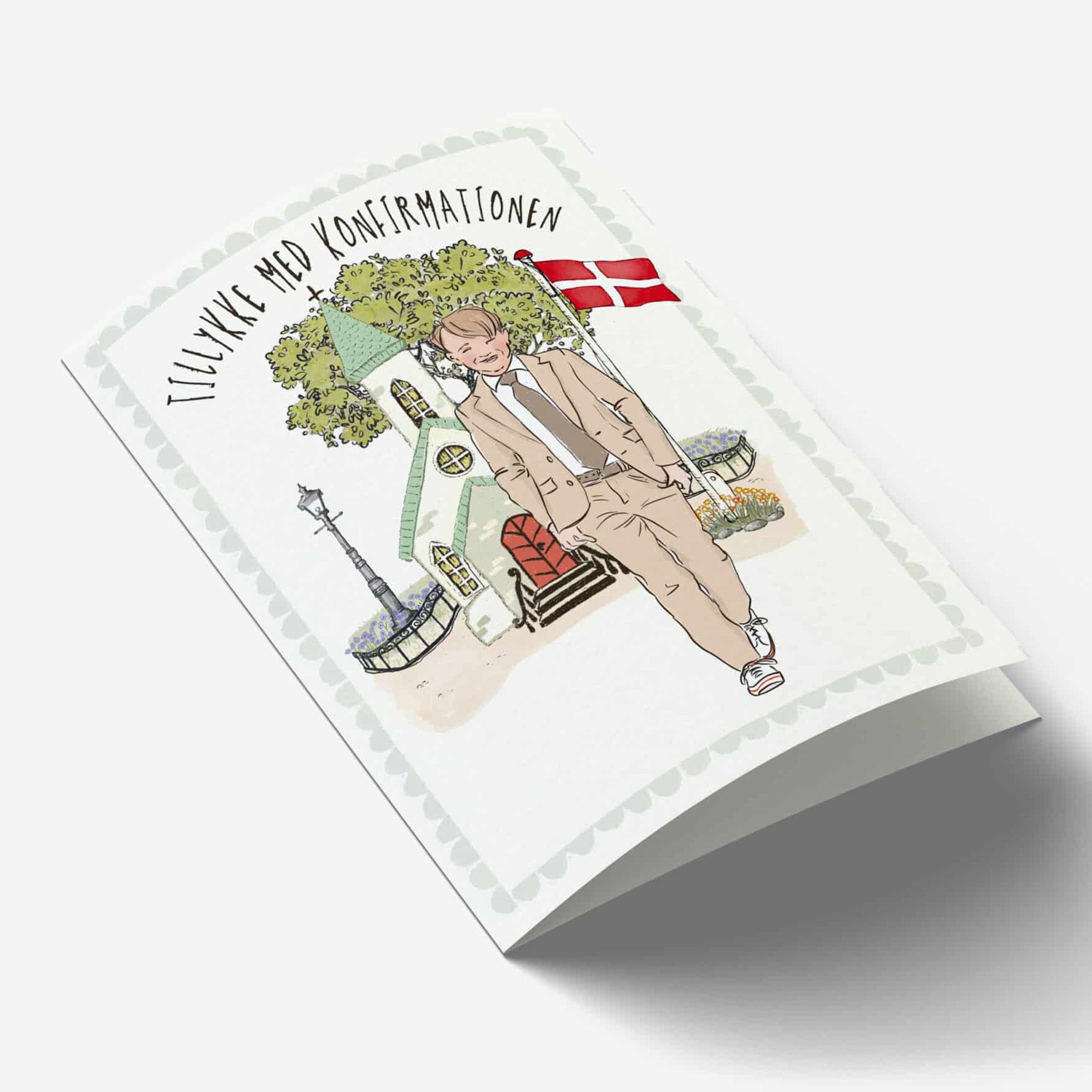 Tillykke med konfirmationen dreng A7 kort